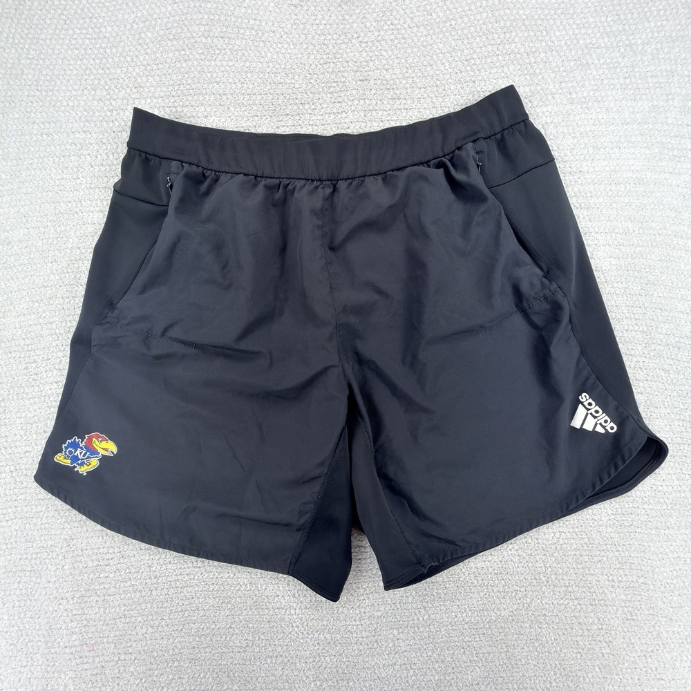Adidas AeroReady Kansas Jayhawks KU Training Running Shorts Mens 2XL Black 8"